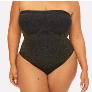 YITTY Nearly Naked Shaping Luxe Strapless Bodysuit 1x/2x NWT Shimmered Black